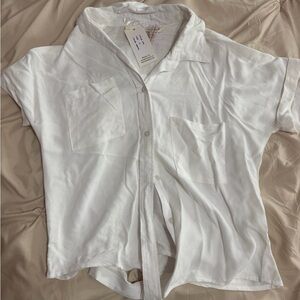White Button-Up Shirt by Fish & Sam